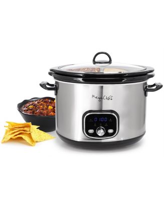 MegaChef 5.6Liter + 2.5 Liter Split Stainless Steel Electric Slow ...