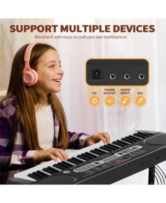 61-Key Electric Keyboard Piano with LCD Display, Bench and Stand