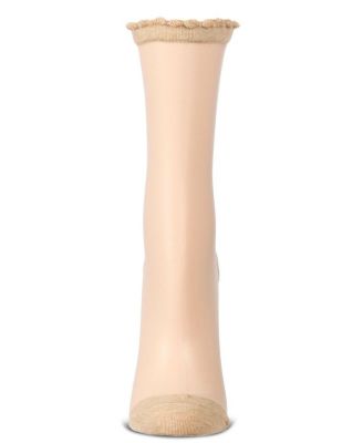 Women's Triple Bow Back Sheer Crew Socks