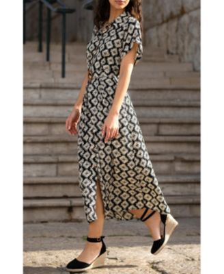 Women's Belted Midi Shirt Dress