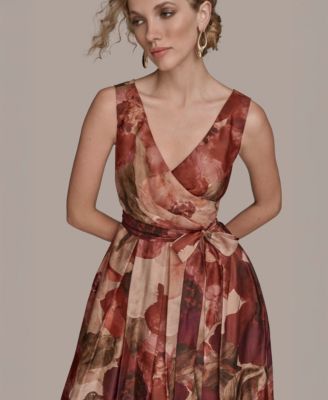 Women's V-Neck Floral Ball Gown