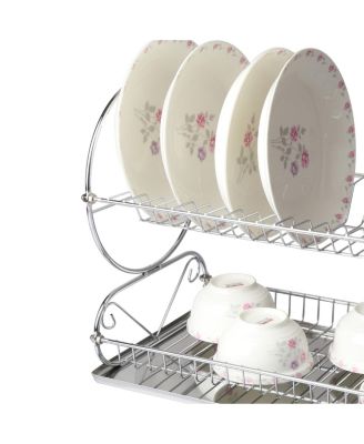 Chrome Plated 17.5 Inch Two Shelf Dish Rack