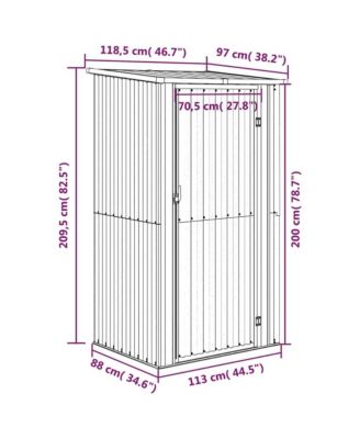 Garden Shed Anthracite Galvanized steel 46.7x38.2x82.5 in
