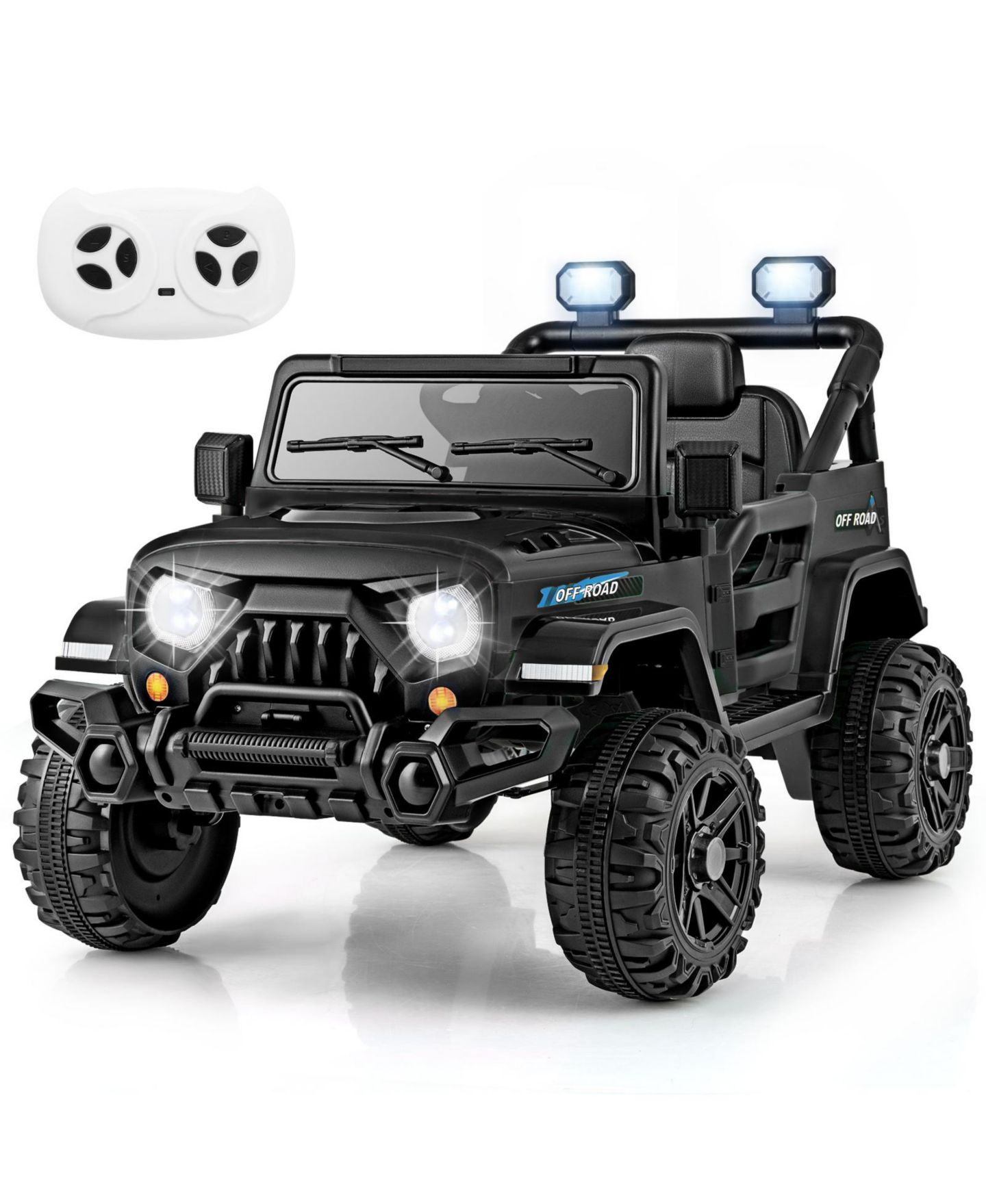 Детская игрушка HONGGE 12V Kids Ride On Truck Car with Remote Control, Threaded Wheels, and 3 Speeds, цвет: Чёрный — фото 1