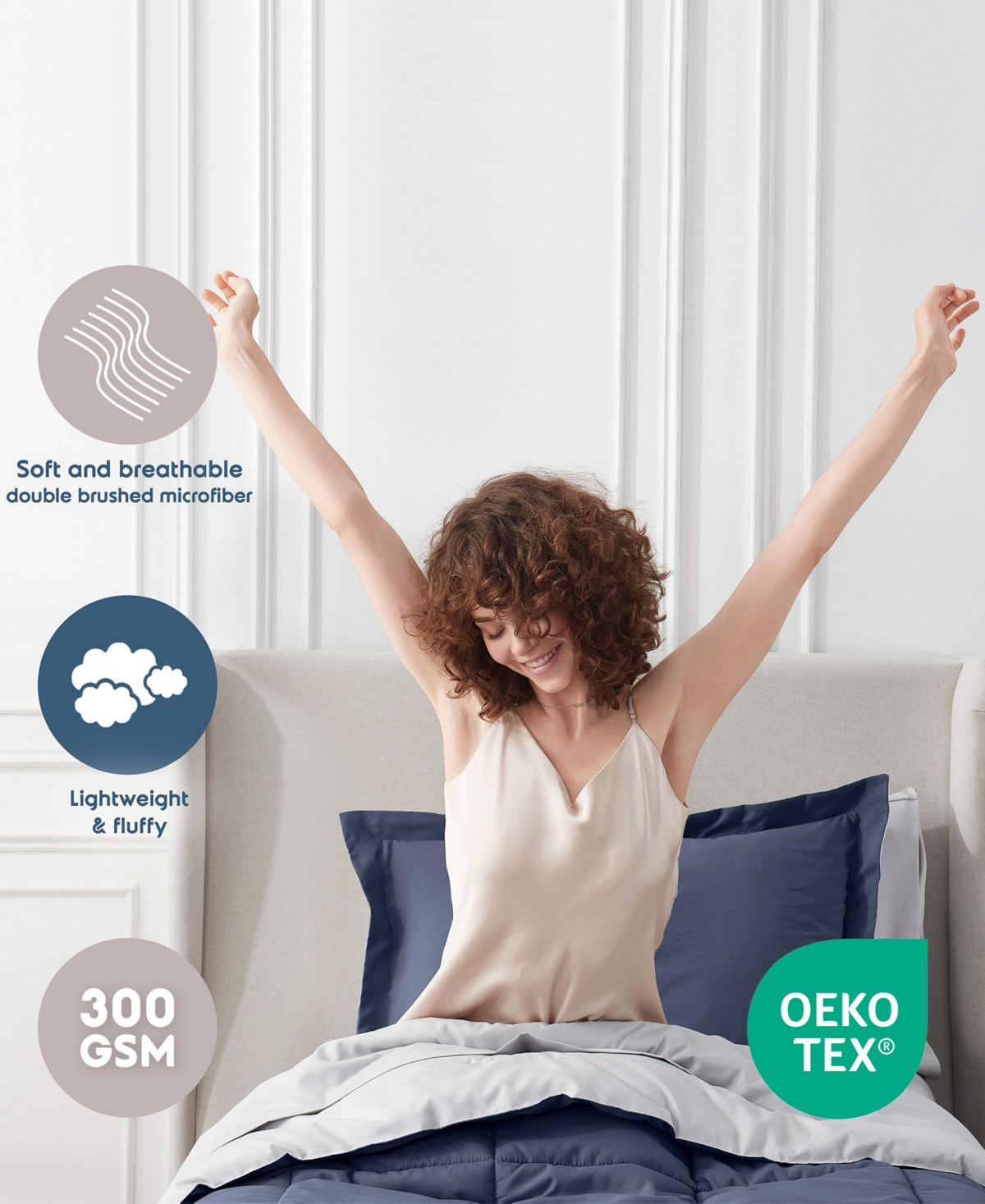 Nestl Luxury Soft Reversible 5-pc. Comforter Set, Twin Xl In Blue