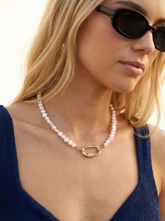 Joey Baby 7–8mm Baroque Freshwater Pearl Necklace with Gold Plated