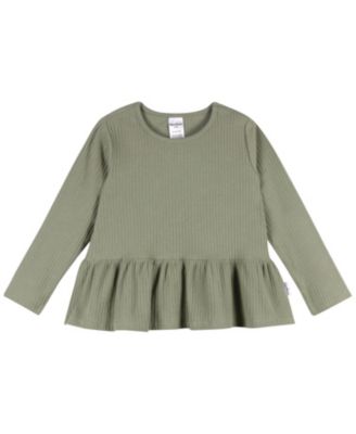 Toddler Girls 3-Pack Long Sleeve Shirts, Navy/Oatmeal/Violet, 5T