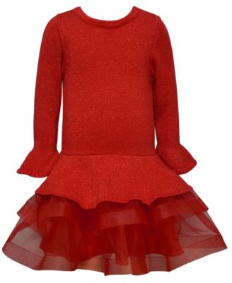 Bonnie Jean - Girls 2T-6X Sparkle Sweater Tutu Dress