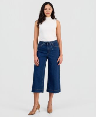Anne Klein - Women's Leo Cropped Wide-Leg Culottes