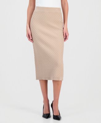 Women's Diamond-Texture Sweater Skirt