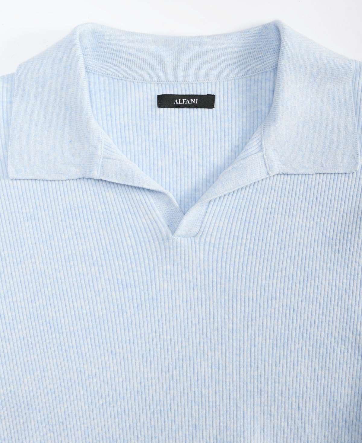 Alfani Men's Long Sleeve Ribbed Johnny Collar Polo Sweater, Macy's Exclusive