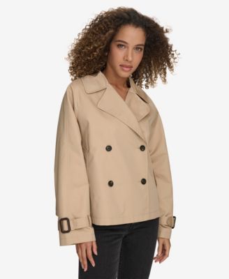 Women's Regular Short Double Breasted Trench Coat