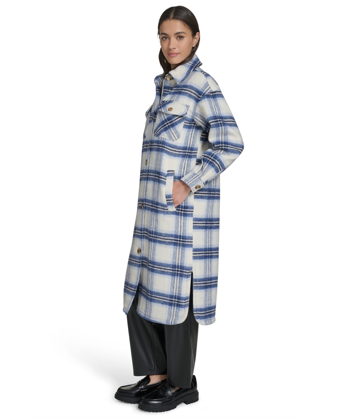 Levi's Women's Regular Long Wool Blend Plaid Coat In Multi