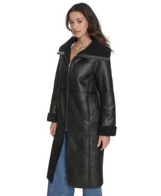 Women's FX Shearling Funnel Coat