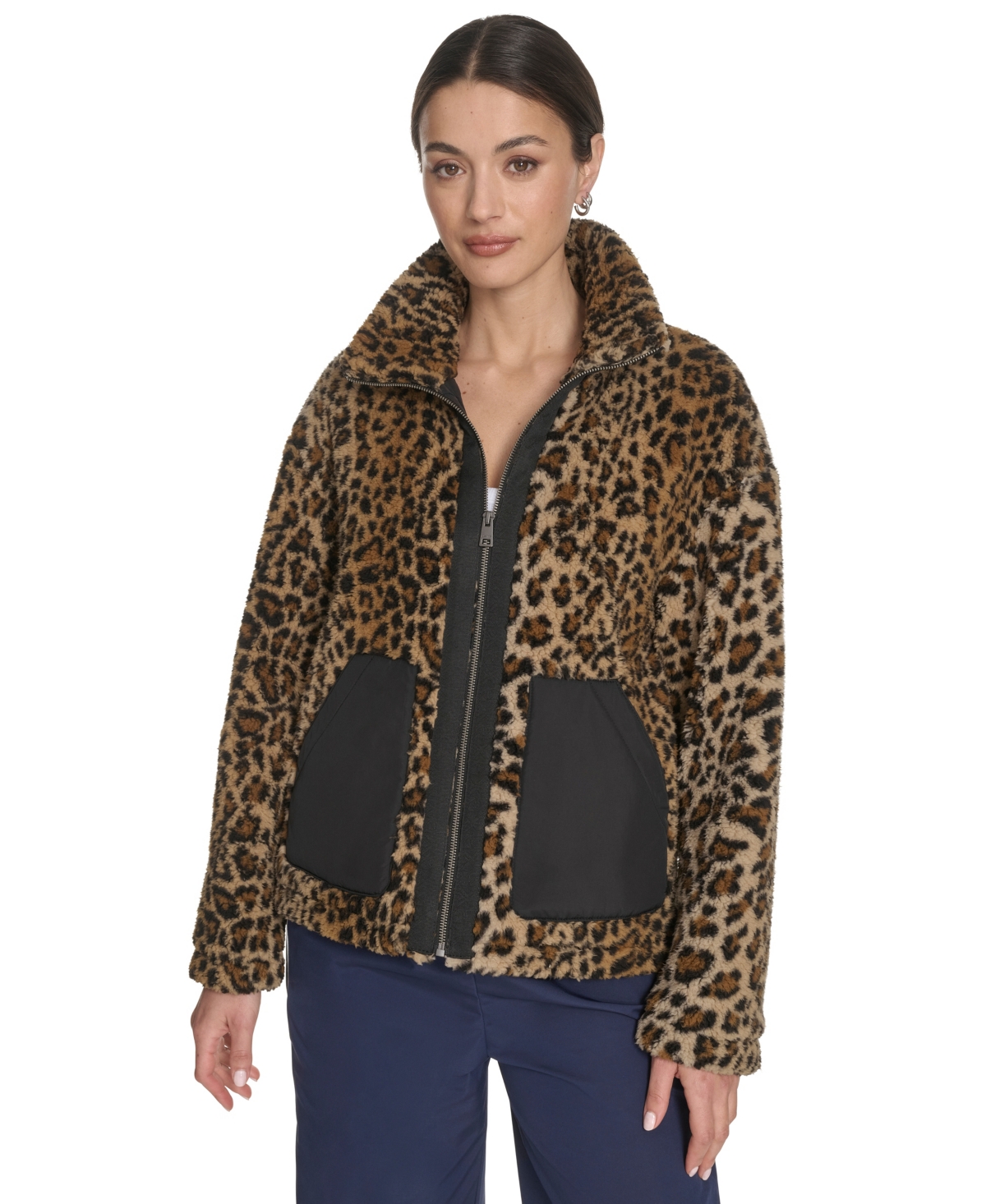 Levi's Women's Regular Stand Collar Sherpa Teddy Jacket In Brown