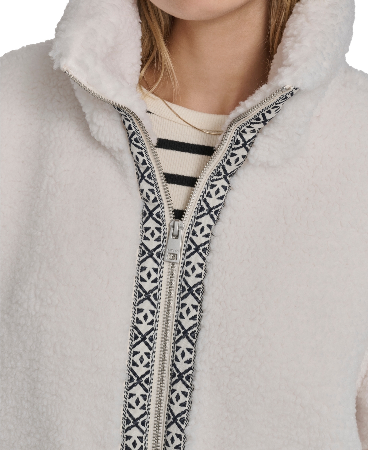 Levi's Women's Regular Stand Collar Sherpa Teddy Jacket In Brown