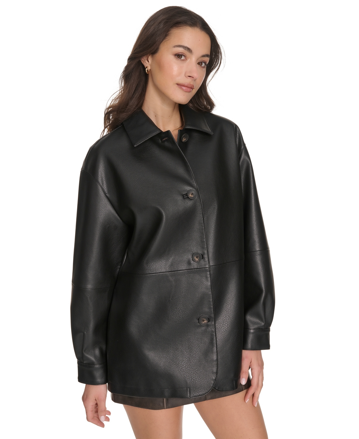 Levi's Women's Regular Faux Leather Vintage Style Blazer In Black