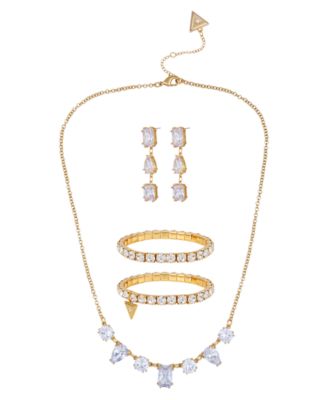 3-Pc. Cubic Zirconia Gold-Tone Necklace, Earrings, and Bracelet Gift Set