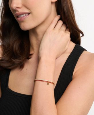 Gold Tone Pav&eacute; Stretch Tennis Bracelet Set