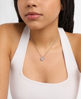 Pav&eacute; Logo Pendant Necklace