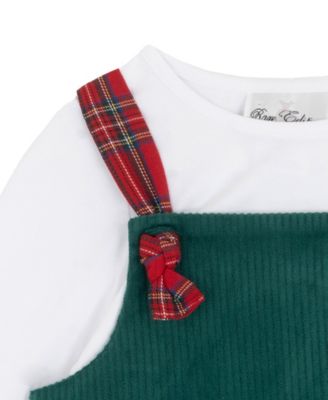 Girls' 2T-6X Long-Sleeve Top and Applique Detail Jumper, 2-Piece Set