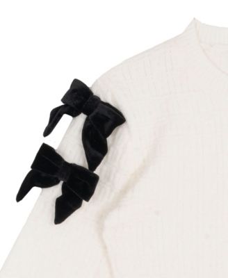 Girls' 4T-6X Textured Sweater and Flare Pants, 2-Piece Set