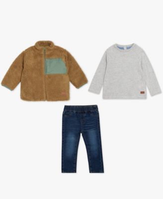 7 For All Mankind - Baby Boys 3-Piece Long Sleeve Jacket, T-Shirt and Jeans Set