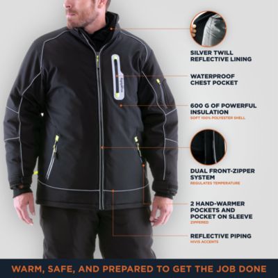 Men's Extreme Softshell Jacket - -60°F Comfort, Insulated, Windproof, Water-Repellent, Flexible, Durable Workwear for Extreme Cold