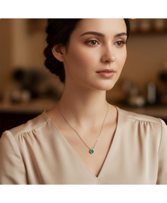 Classic Cubic Zirconia 2CT Round CZ Bezel Set Pendant Necklace Sterling Silver