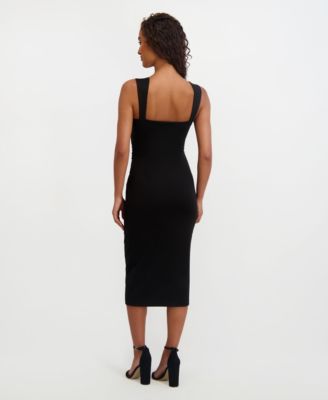 Women's Ponte-Knit Sleeveless Bodycon Midi Dress