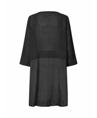 Women's MaNonah 3/4 Sleeve Layered Midi Dress