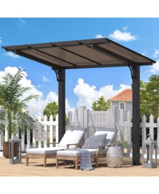 10' x 8' Gazebo Outdoor Pergola for Patio, 8x10 Freestanding Lean to Hard Top Grill Gazebo