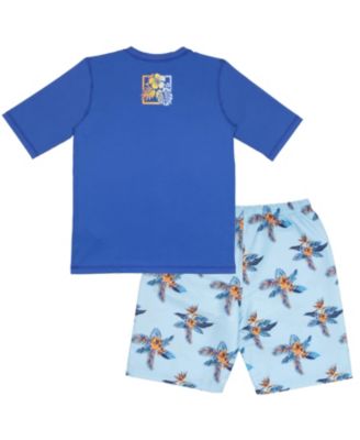 Boys Rash Guard and Swim Trunks 2-Piece Swimsuit Set