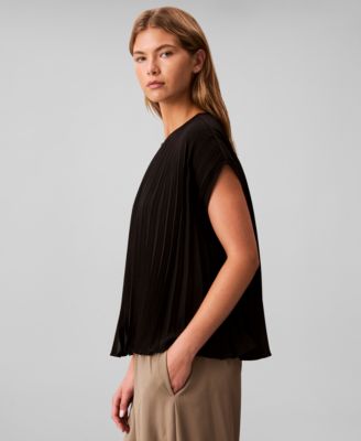 Women's Pleated Short Sleeve Top