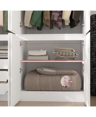 8-Door 3-Drawer Bedroom Armoire with Adjustable Shelves,Hidden Storage Compartments,Wardrobe