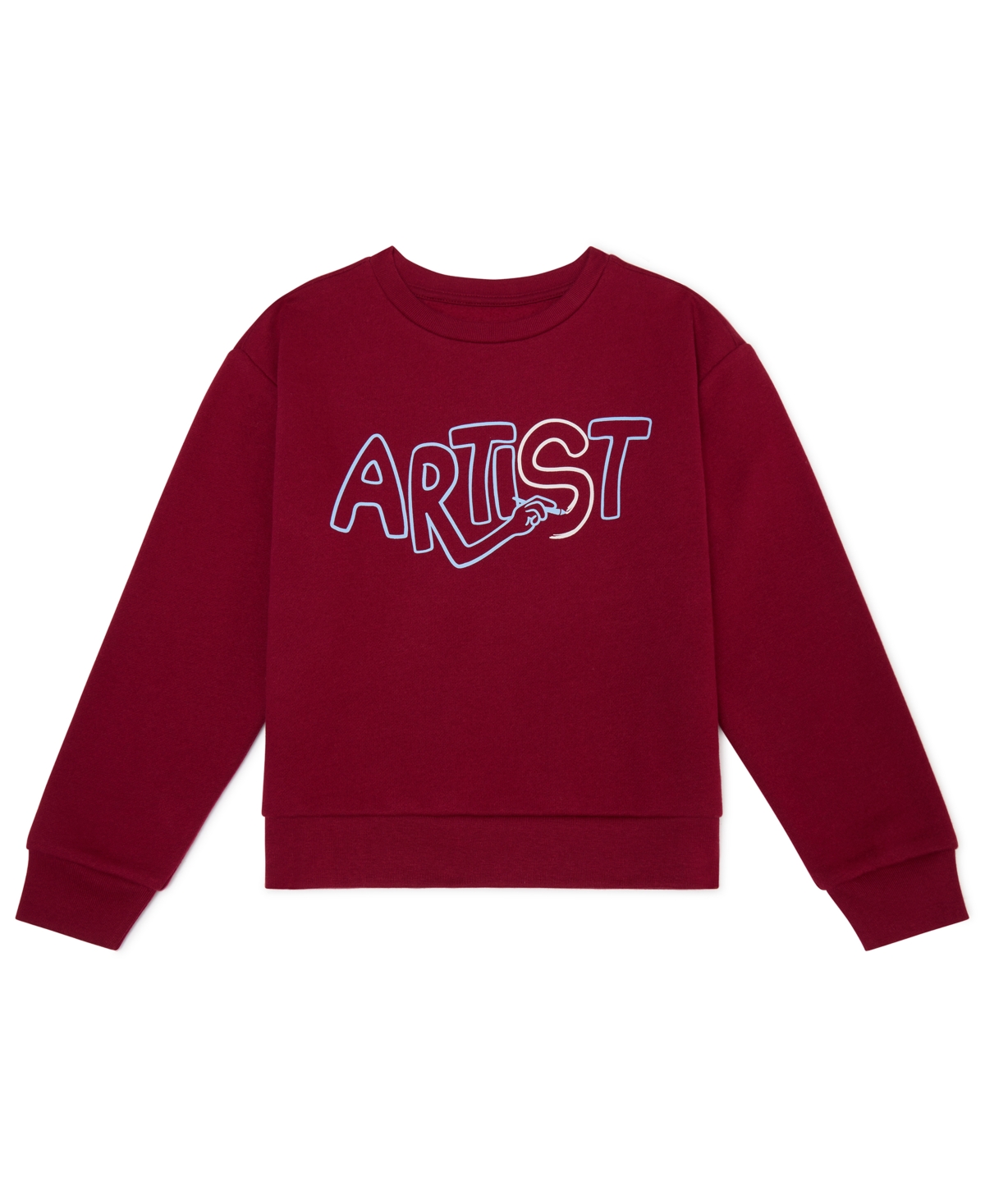 Color Lab Boys 3t-6x Graphic Print Crewneck Sweatshirt In Red