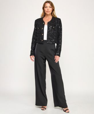 Junior's Long Sleeve Boucle Jacket