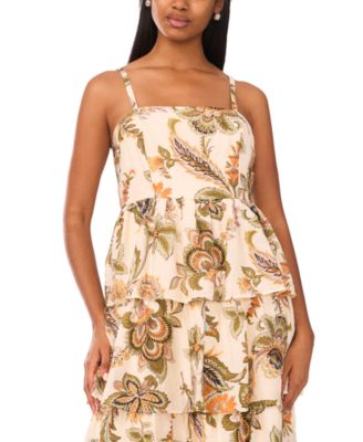 Women's Sleeveless Tiered Midi Dress