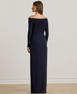 Women's Rib-Knit Off-the-Shoulder Gown