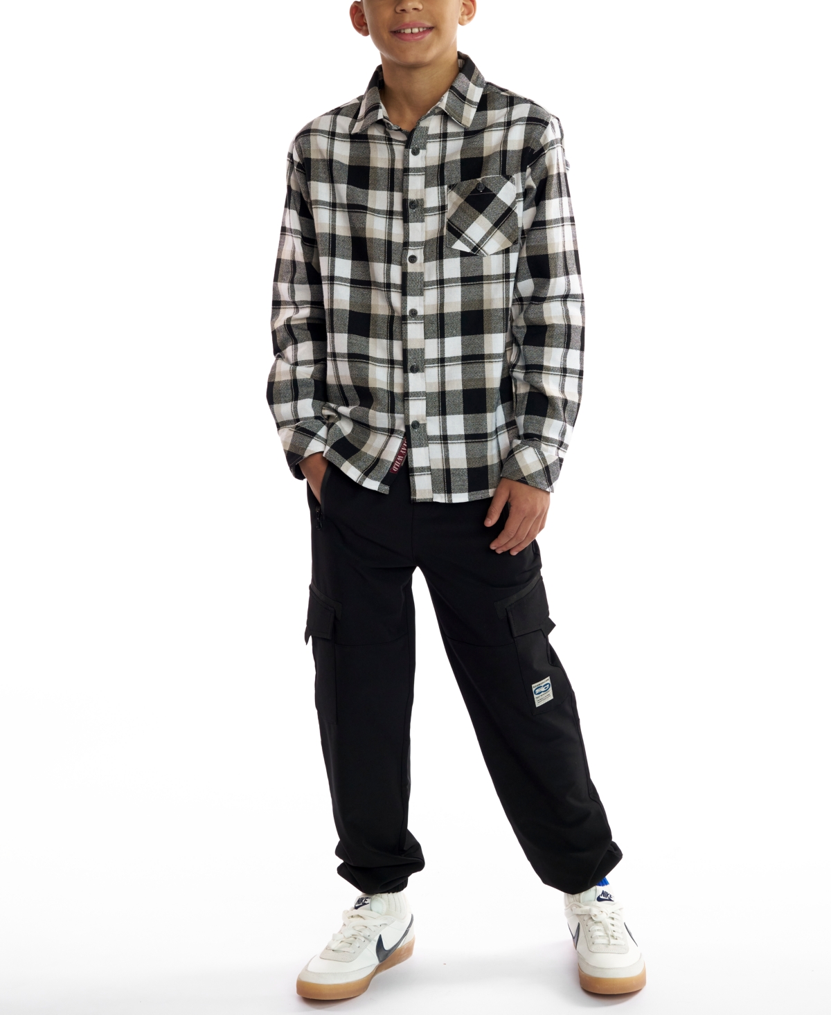 Sovereign Code Boys 5-20 Dixon Plaid Long Sleeves Shirt