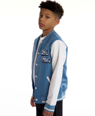 Boys' 5-20 Graphic Print Long-Sleeve Bomber Jacket