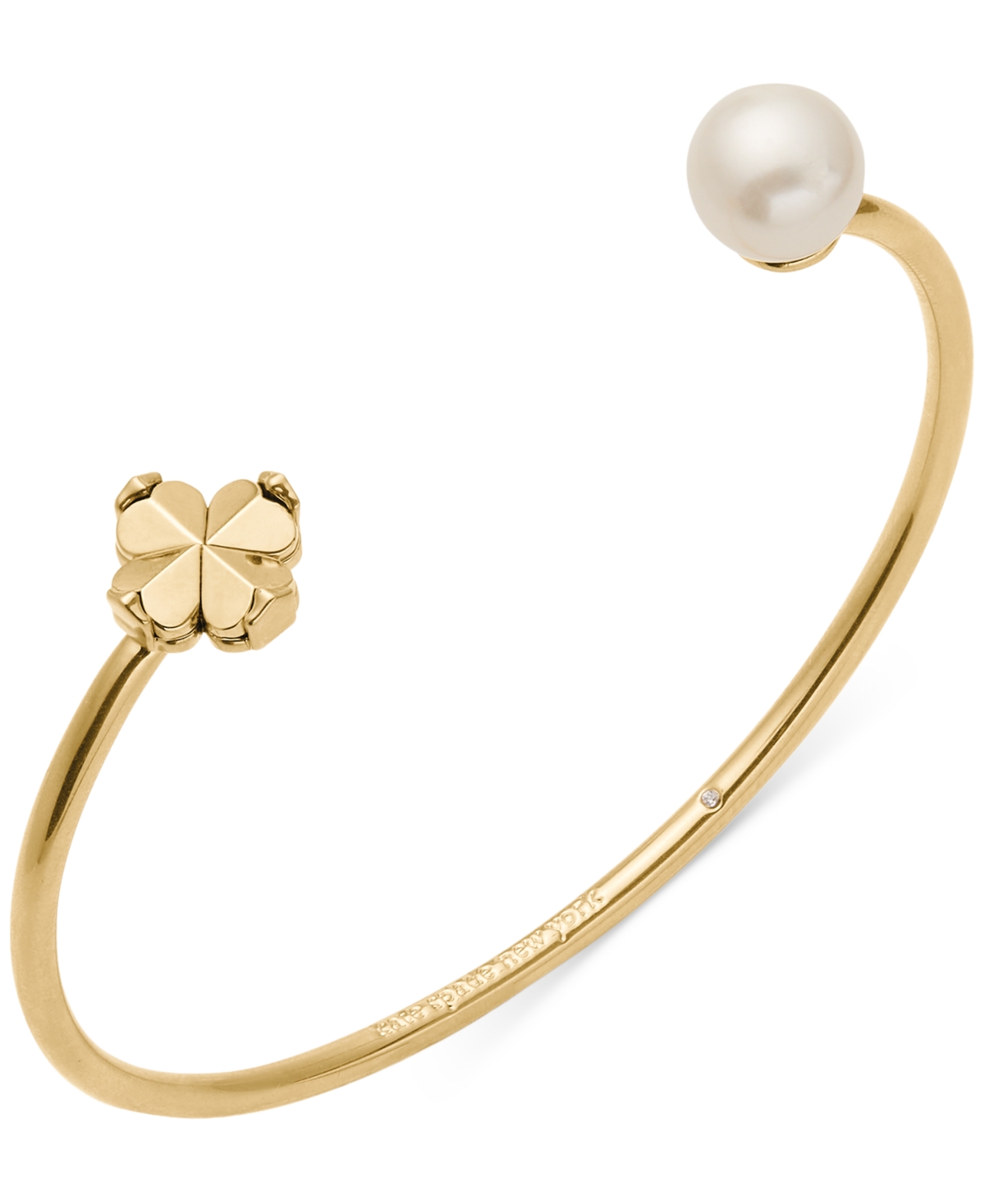 Kate Spade Imitation Pearl And Cubic Zirconia Flower Bracelet (also In Gold-tone) In Gold