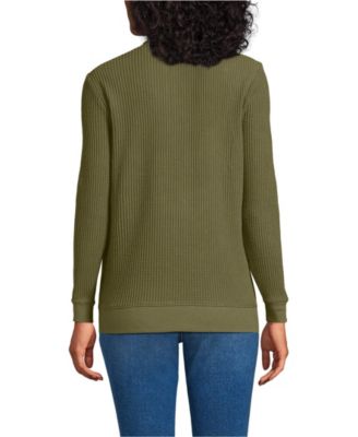 Women's Long Sleeve Waffle Quarter Zip Pullover