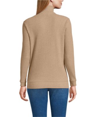 Women's Long Sleeve Waffle Quarter Zip Pullover