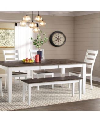 Bench, Backless w/Wood Seat in Gray & White