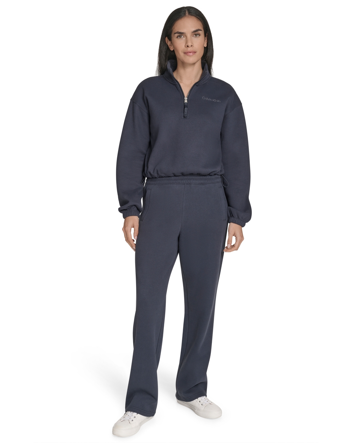 Calvin Klein Performance Women's High-waist Straight-leg Sweatpants In Blue