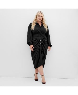short sleeve fit & flare dress Bowee and Mini Black please measure yourself without n_sale H&M Divided low back Neck:24