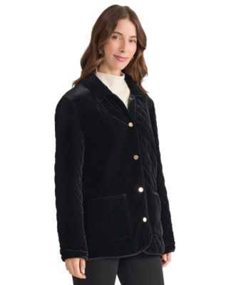 Women's Quilted Velour Snap-Front Jacket