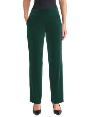 Women's High Rise Straight Leg Velvet Pants