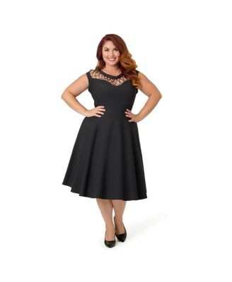 Plus Size Diamond Cutout Swing Dress